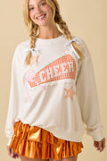 Game Day Cheer Patchwork Long Sleeve Crewneck Top- CLEARANCE