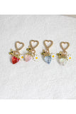 A2507HY46124 - Heart Clasp Strawberry Charm Keychain