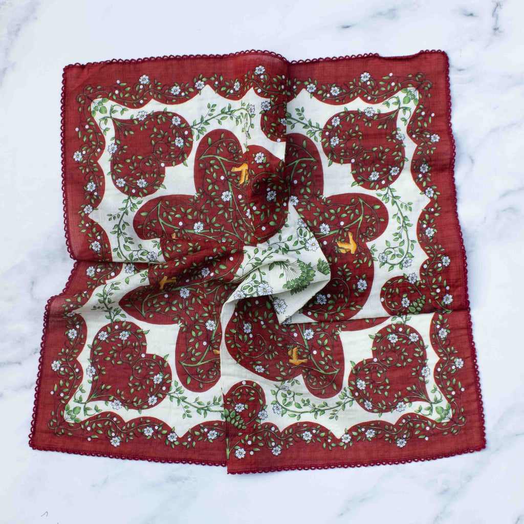 Bird & Vine Cotton Rayon Scarf