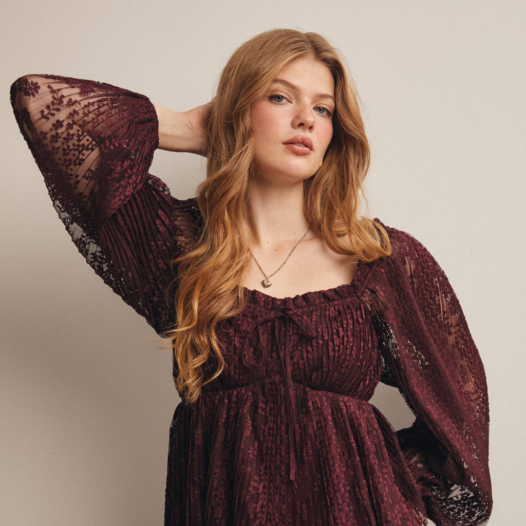 Daphne Blouse in Burgundy XL Daphne Blouse in Burgundy XL