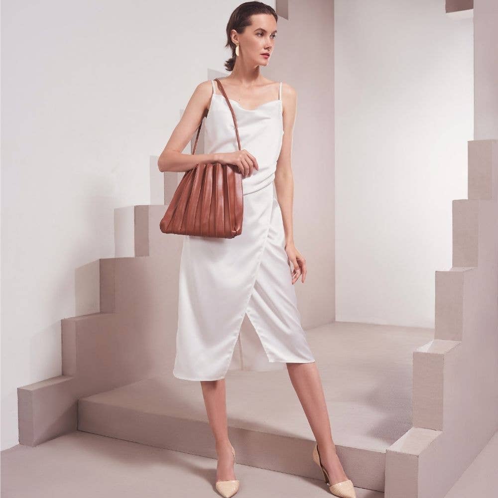 Carrie Saddle Pleated Vegan Shoulder Bag Pre-Order 4/30