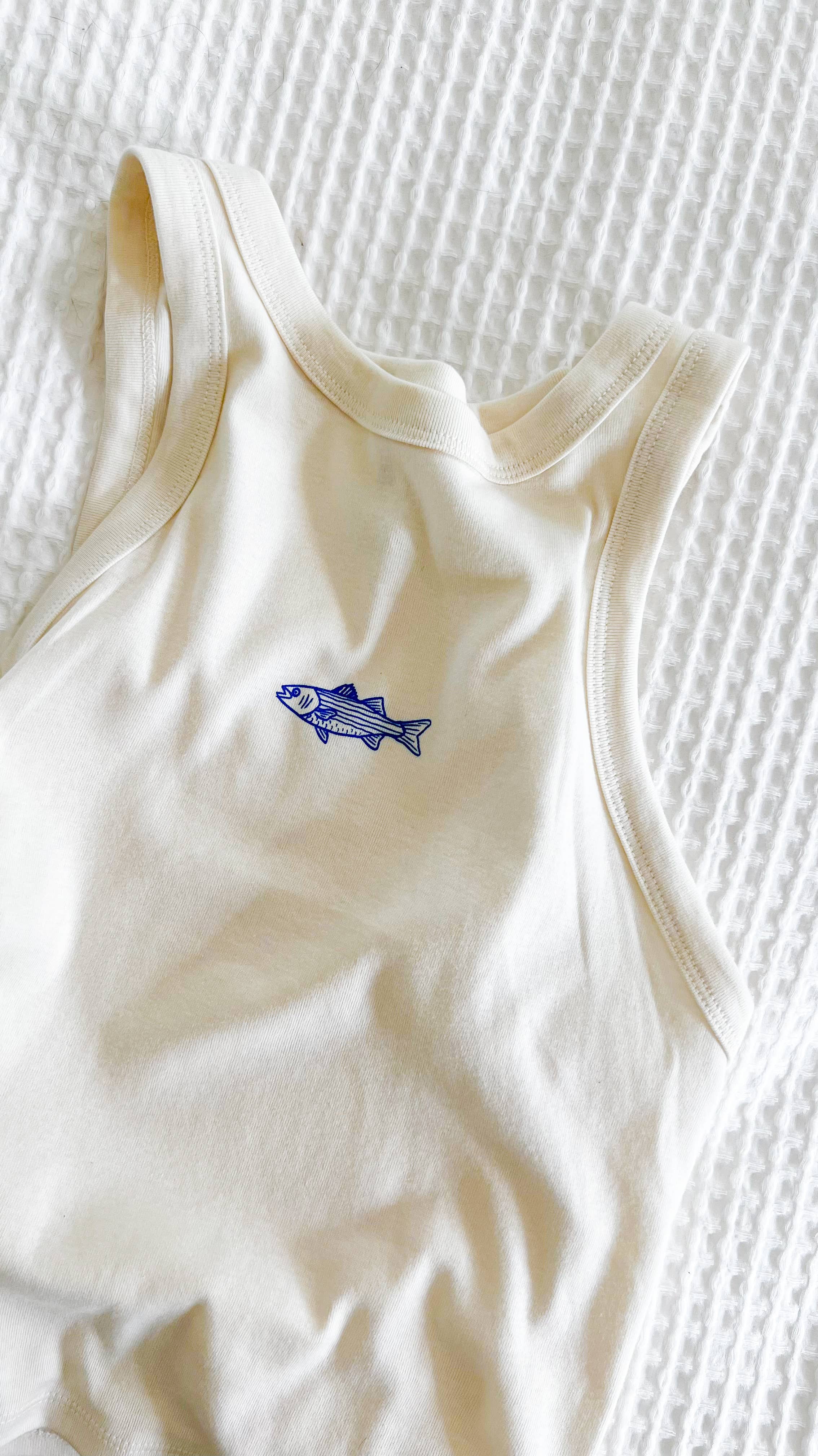 Freshwater Fish Ribbed Racer Tank