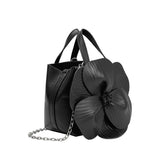 Monroe Black Flower Recycled Vegan Top Handle Bag