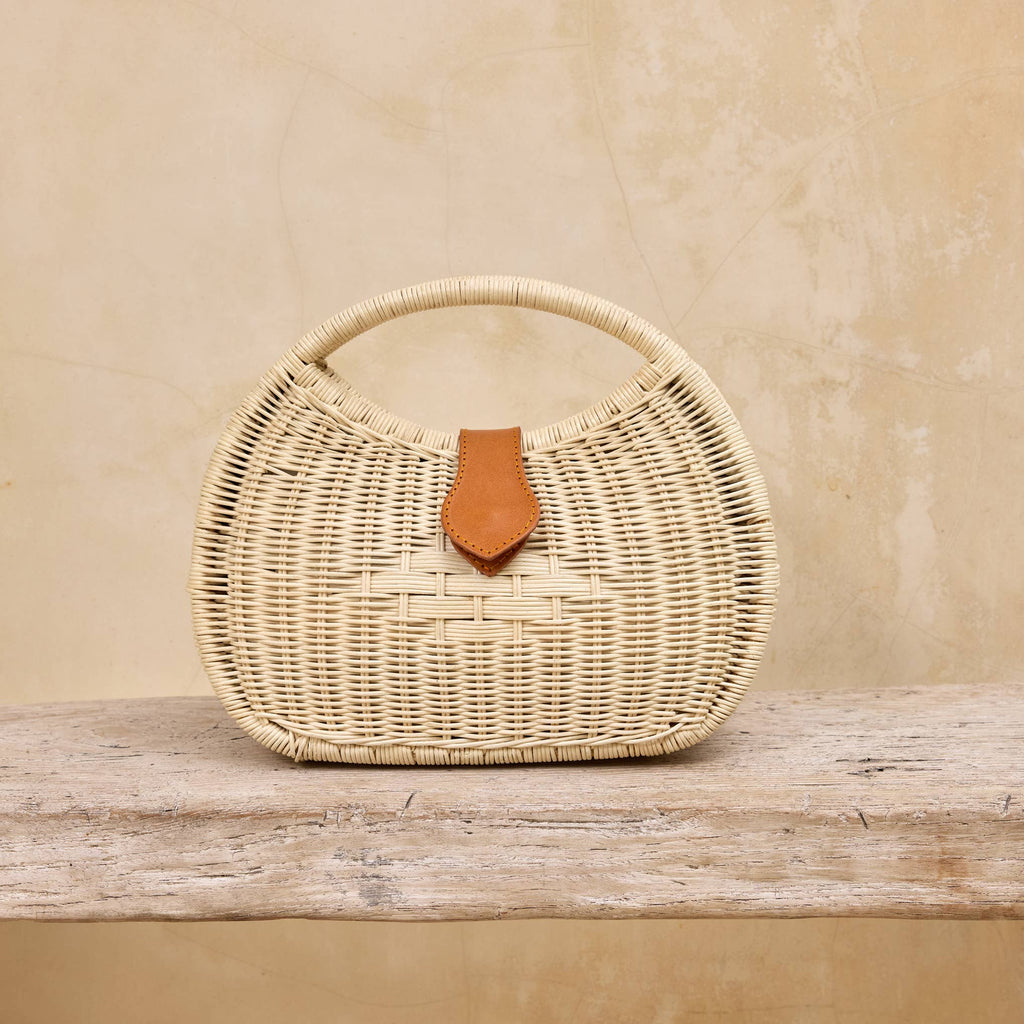 Rattan Ivory Eclipse Summer Resort Handbag