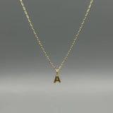 Gold Block Letter Necklace