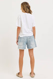 Barrel Jean Shorts with Rope Belt