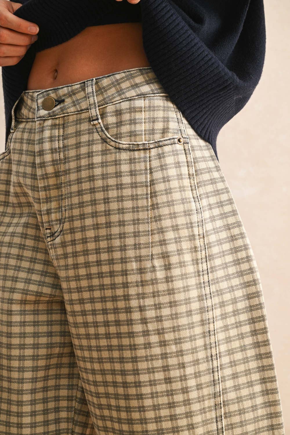 Mini Checker Barrel Pants - 6 Colors