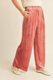 Wide Leg Velvet Trousers