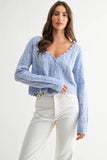 Scallop Hem Cable Knit Cardigan