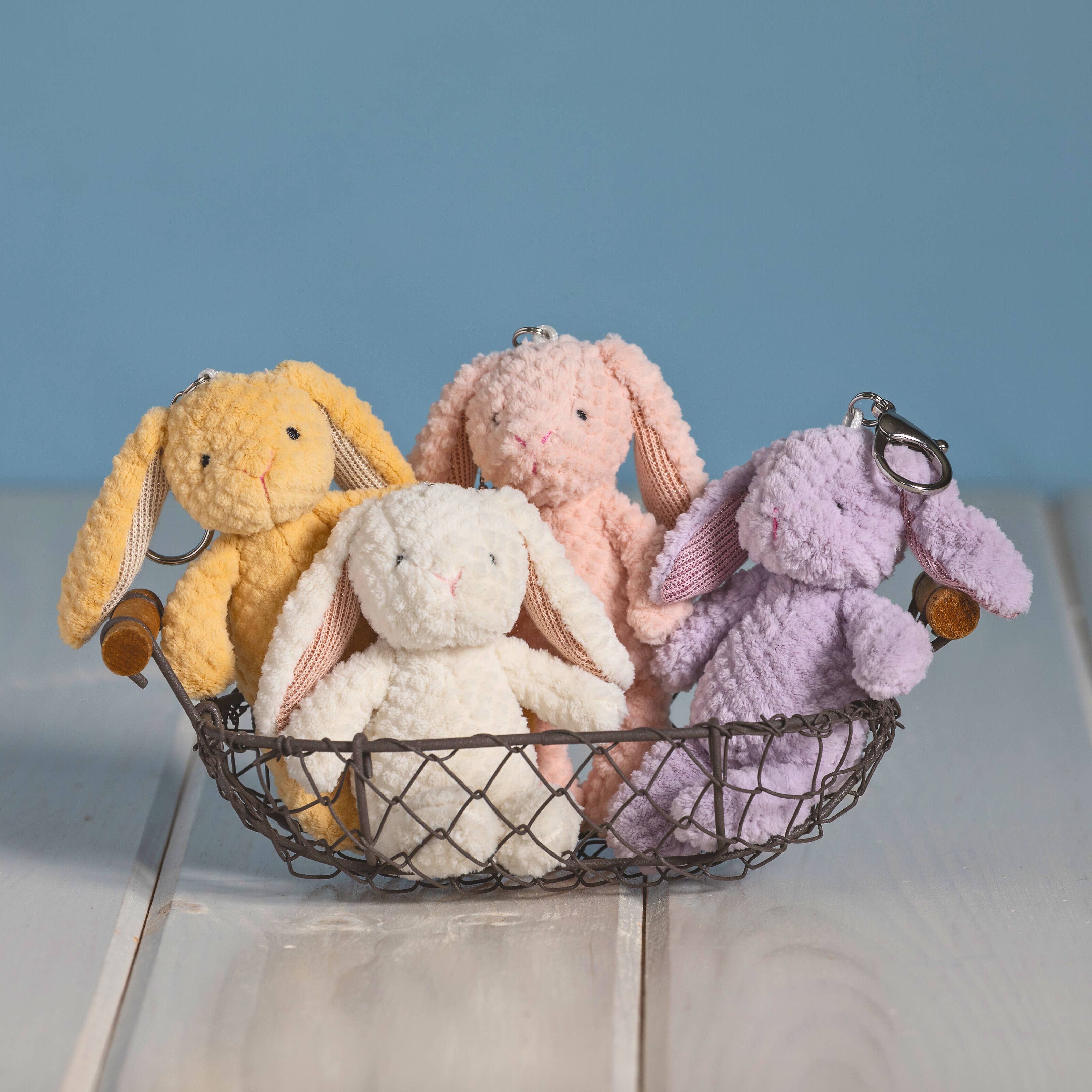 Nibbles Bunny Charm Keychain - 4 colors