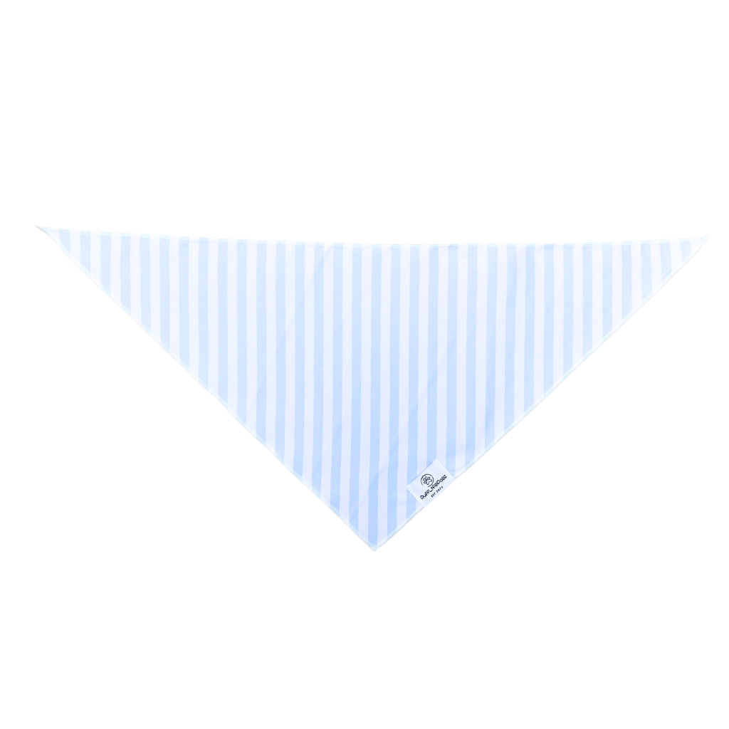 Light Blue Striped Dog Bandana