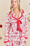 Christmas Toile Printed Pajama Set