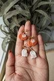Fall Bow Pumpkin Dangles