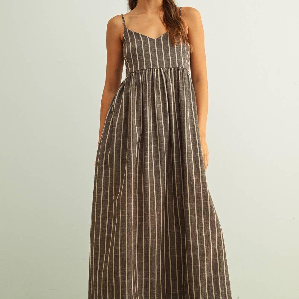 STRIPE PATTERN LONG DRESS