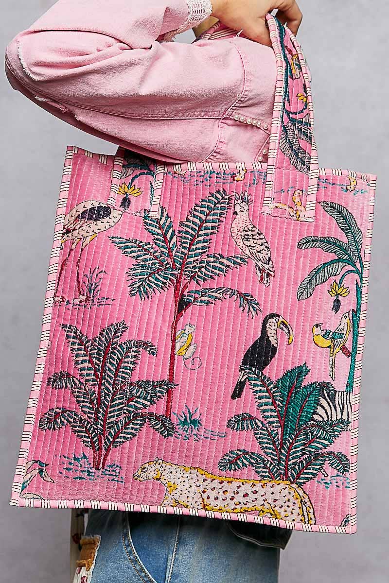 Everyday Quilted Striped Tote Bag