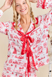 Christmas Toile Printed Pajama Set