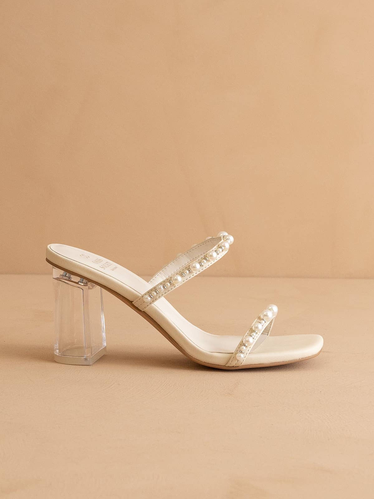 The Mae Beige | Strappy Pearl Heel