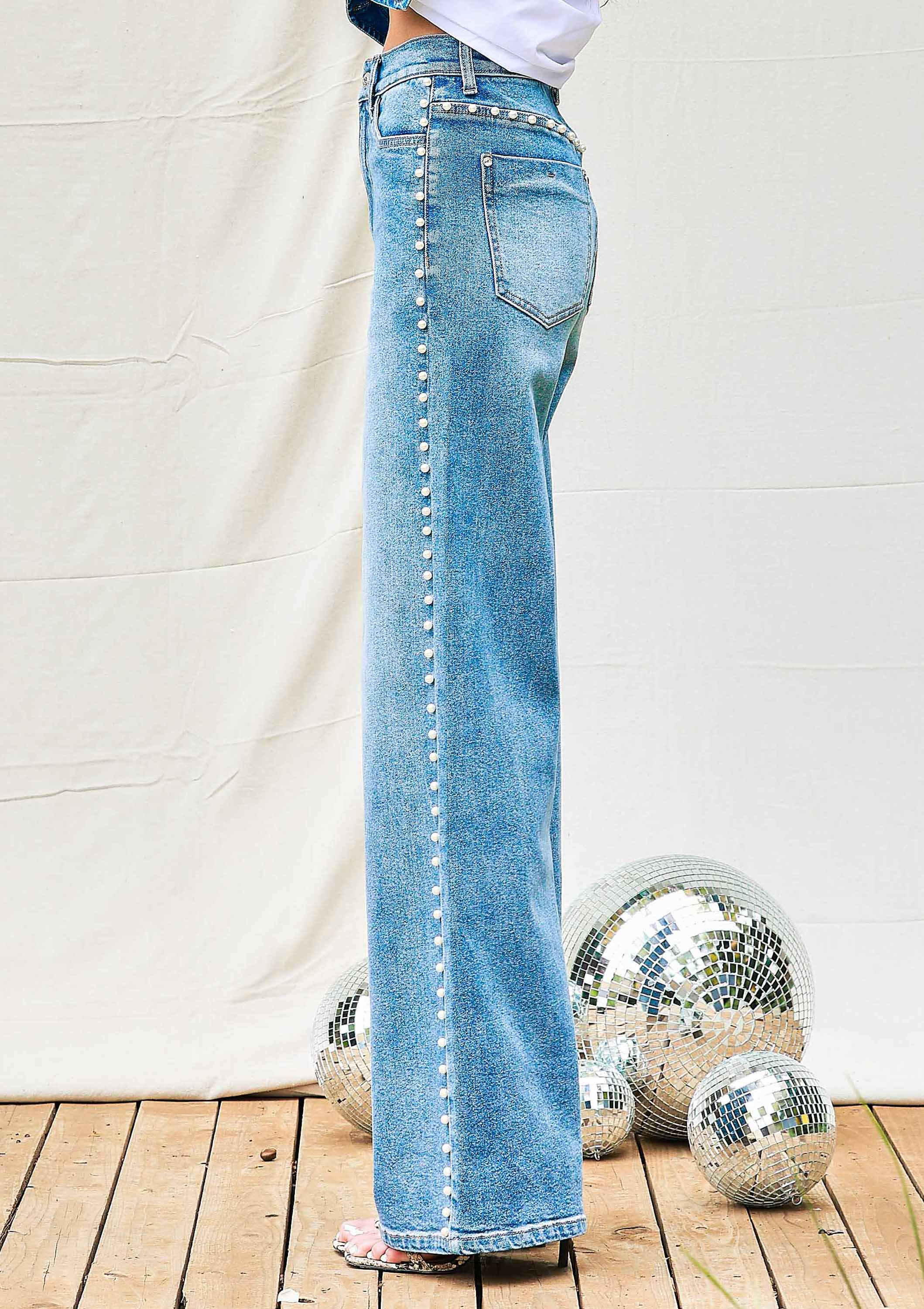 Pearl High-Rise Wideleg Jeans