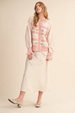 FLORAL RUFFLE SLEEVE SWEATER CARDIGAN MSW11097
