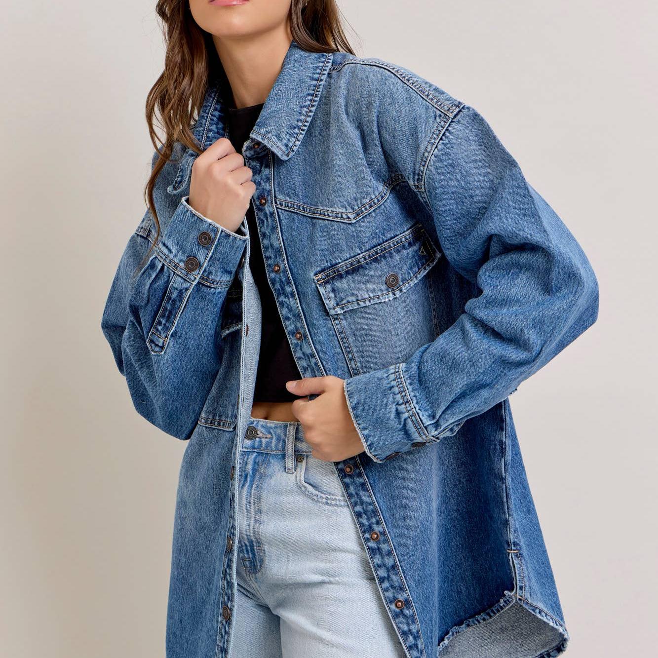 Medium Dark Classic Oversized Western Shirt