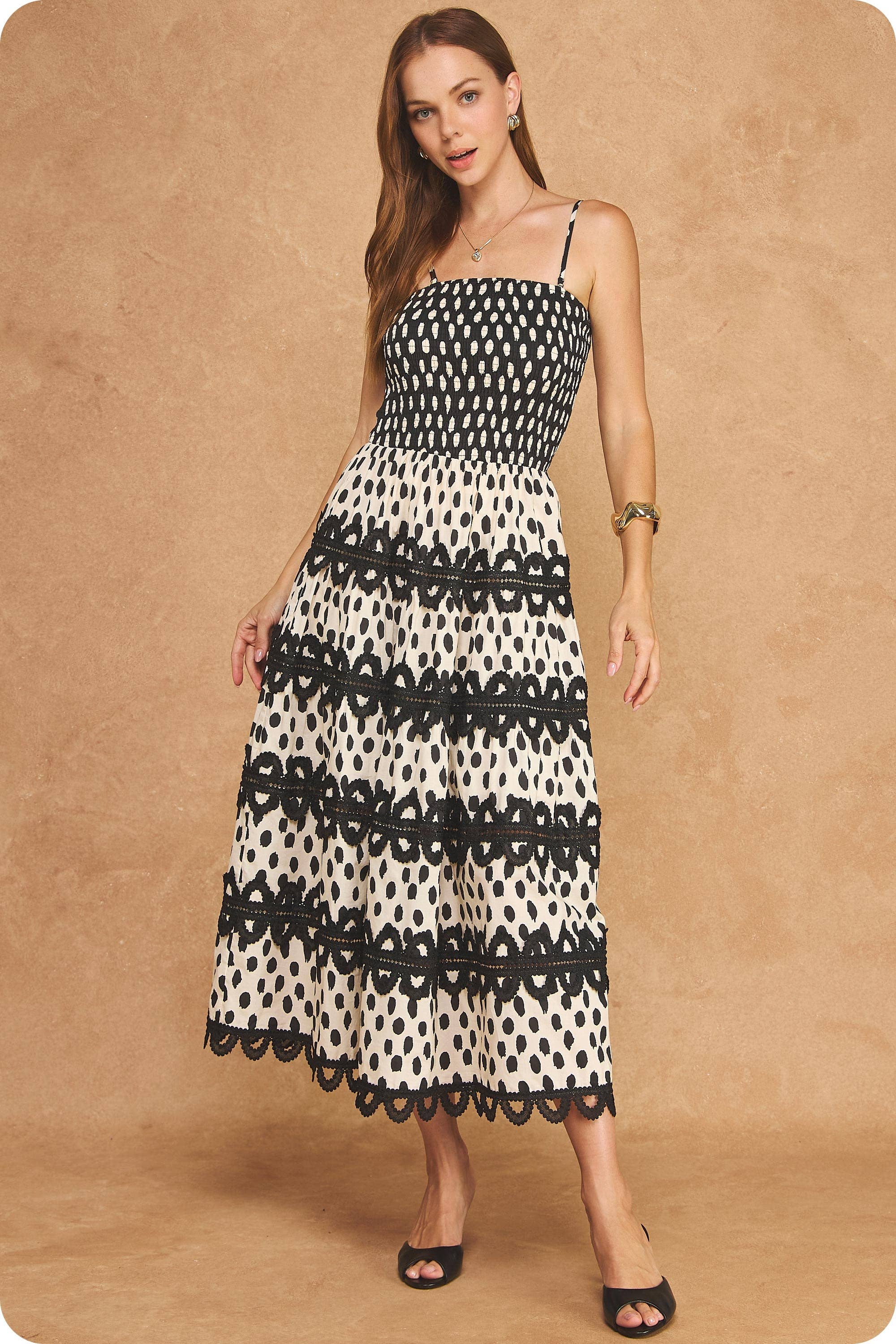Marlowe Polka Dot Midi Dress