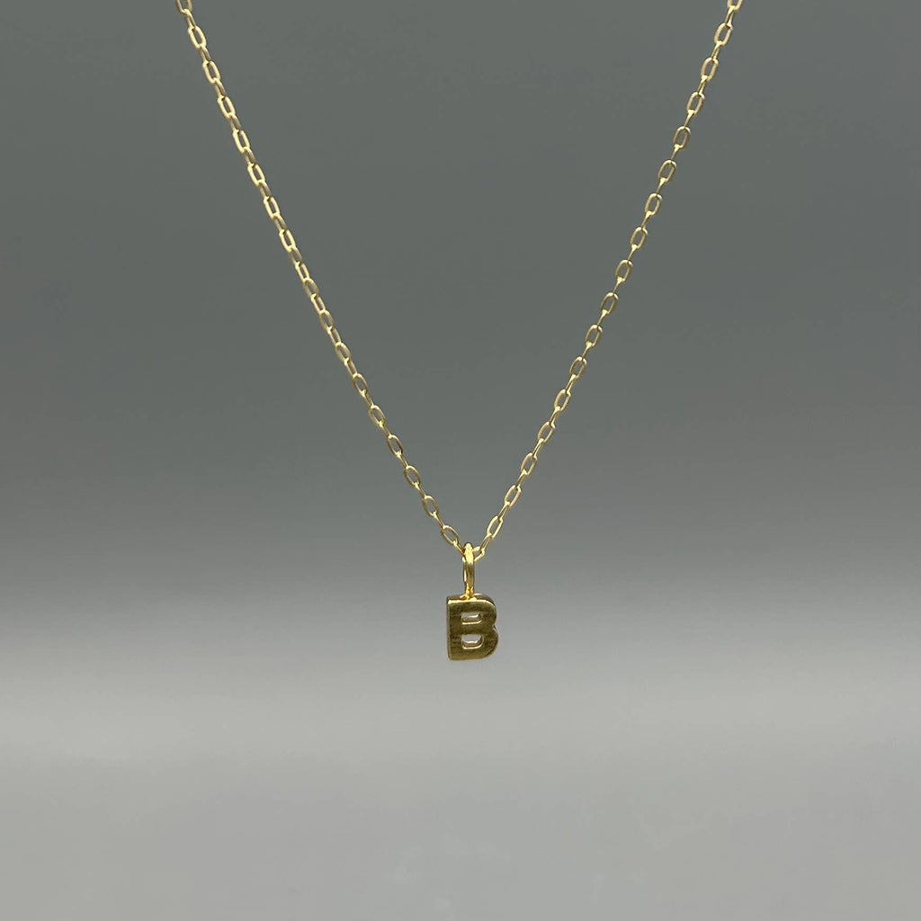 Gold Block Letter Necklace