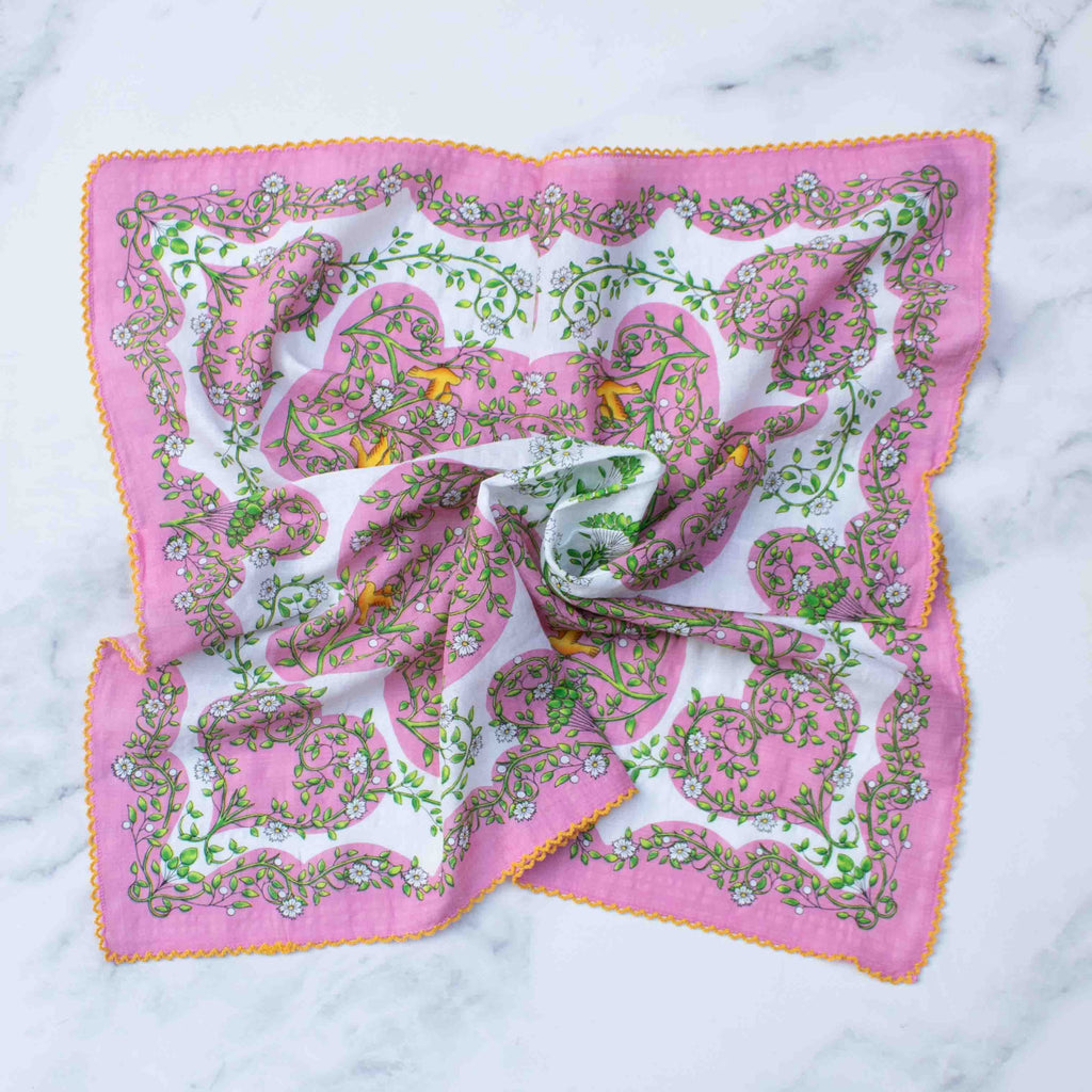 Bird & Vine Cotton Rayon Scarf