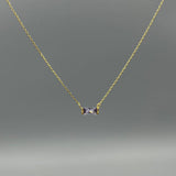 Gold Baguette Birthstone Necklace