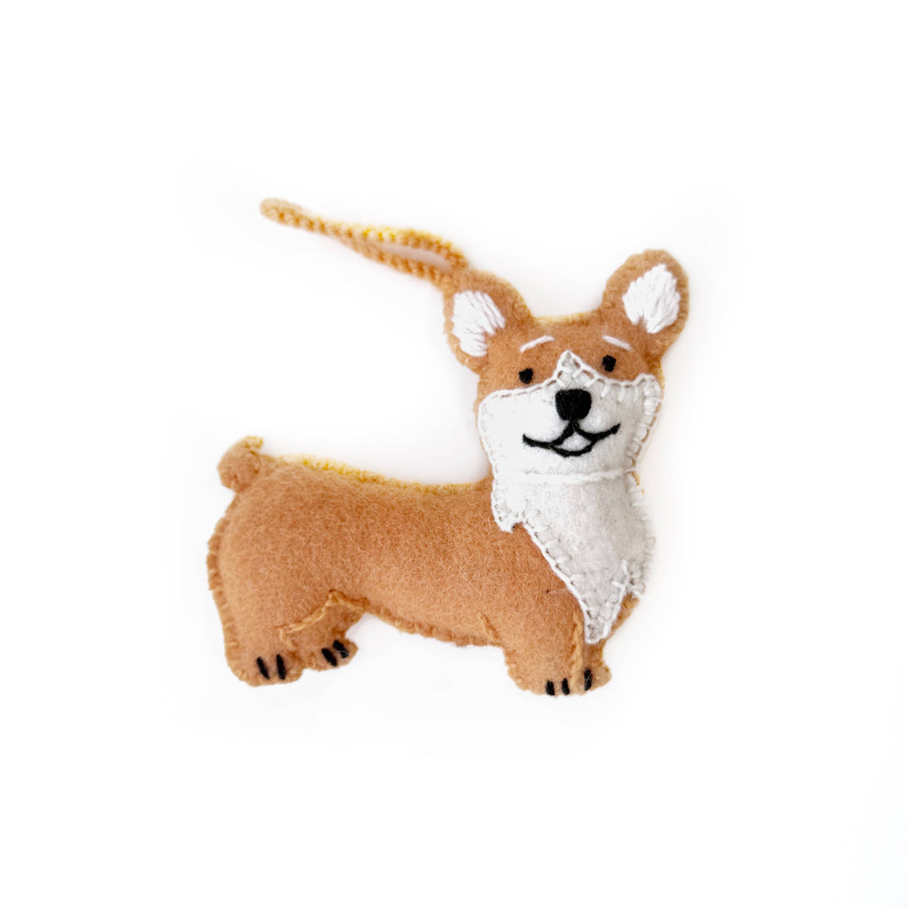 Corgi Wool Christmas Ornament 