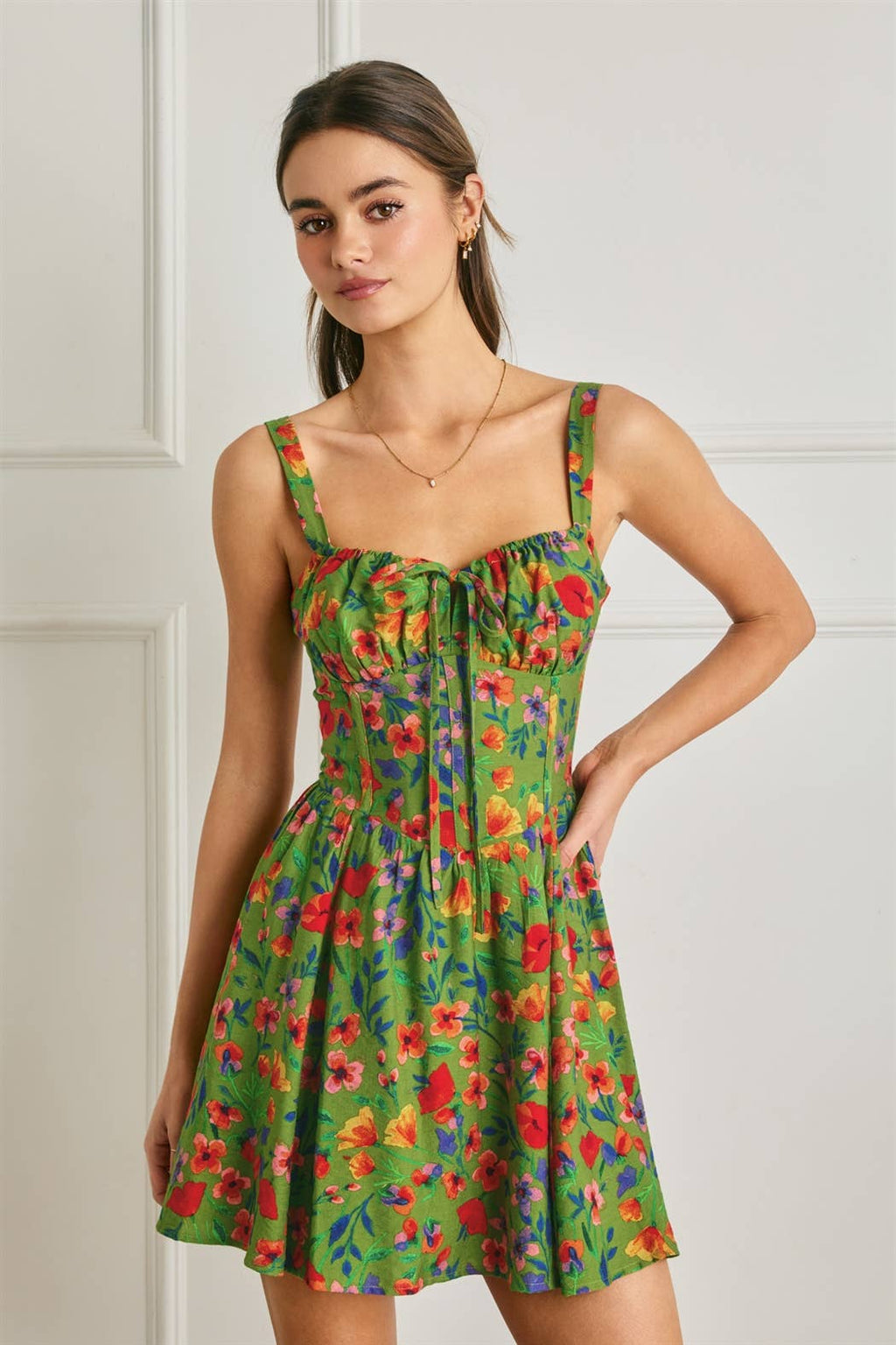 Wildflower Rush Corset Sweetheart Mini Dress