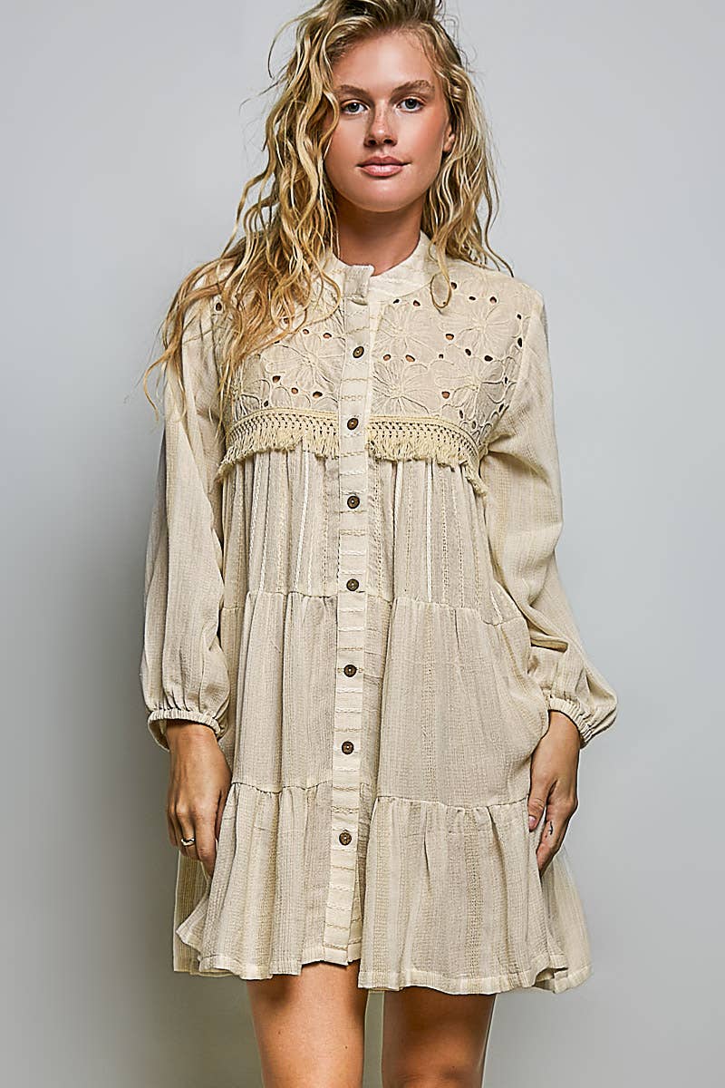 Tayia Embroidered Tunic Dress