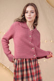 12W3445N-Heart Button Down Knit Sweater Cardigan