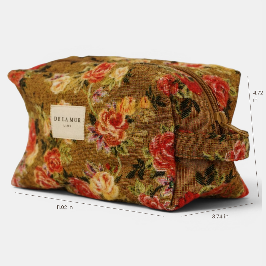 Esme Floral Jacquard Squared Makeup Bag