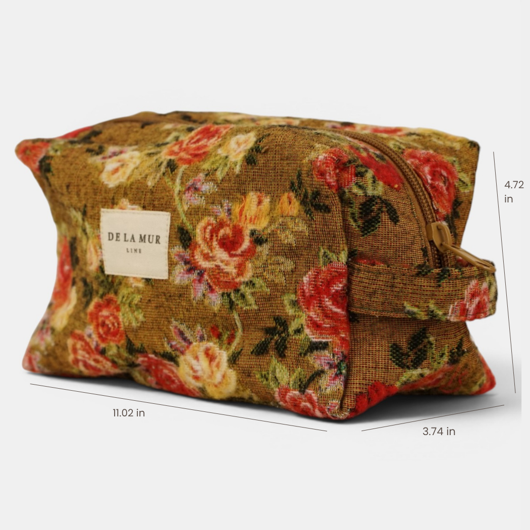 Esme Floral Jacquard Squared Makeup Bag