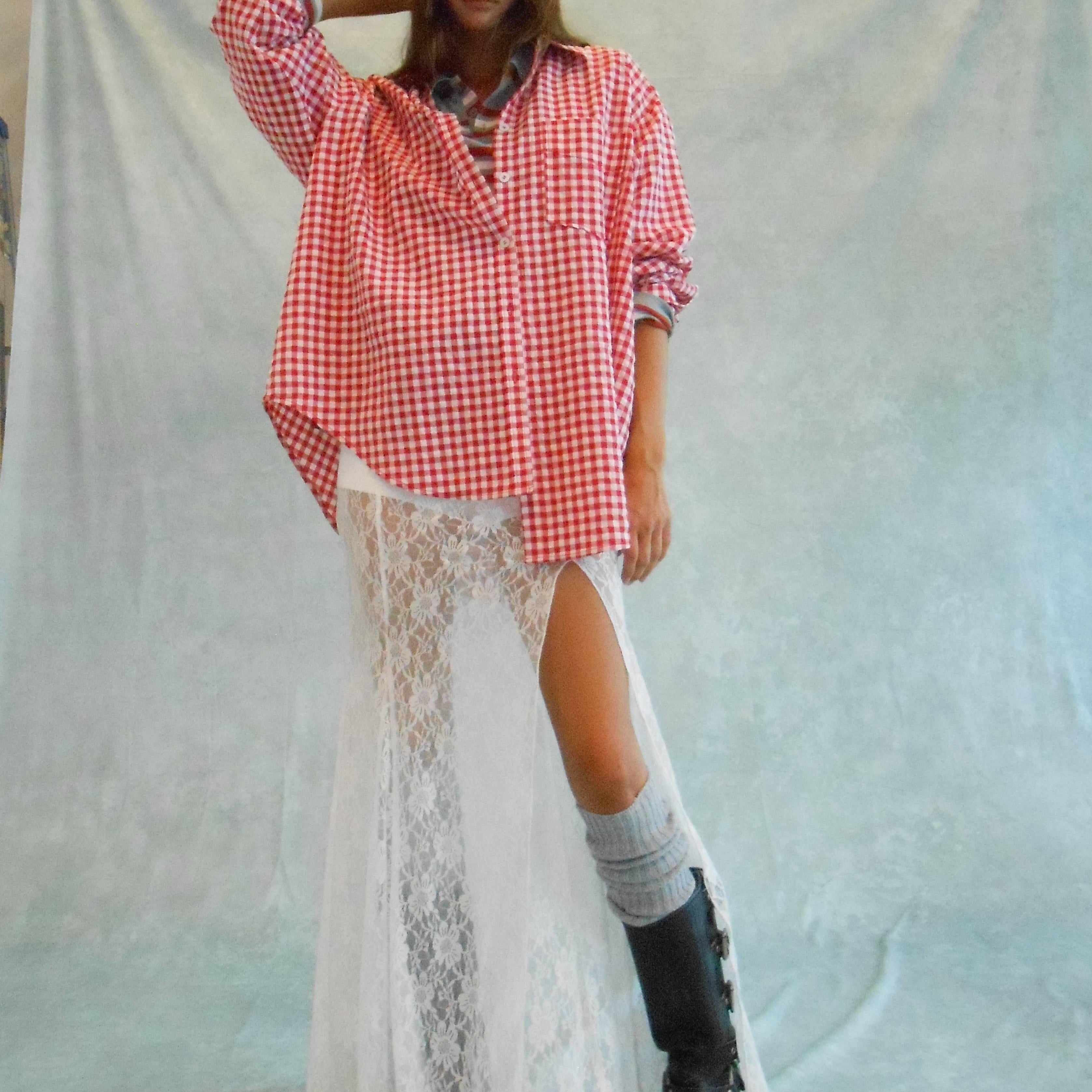Oversized Gingham Button Down Shirt