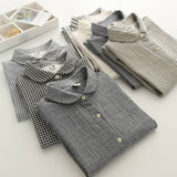 Gingham Soft Muslin Cotton Button-Down cap sleeve blouse