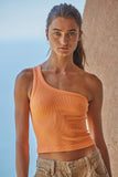 High Quality Seamless One Shoulder Ribbed Top