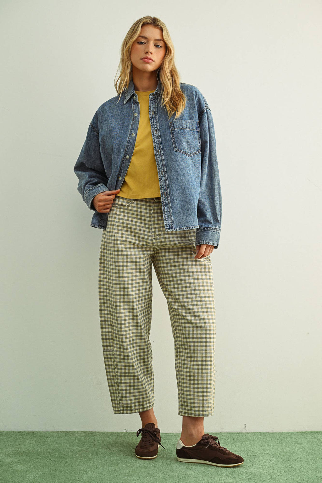 Mini Checker Barrel Pants - 6 Colors