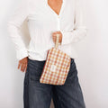 Zia Gingham Jacquard Large Makeup Bag