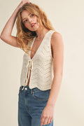 TIE FRONT KNITTED VEST