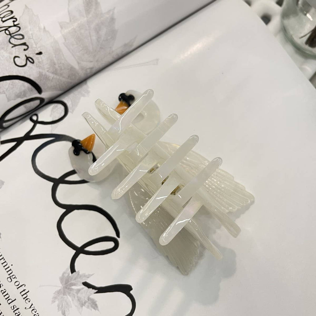 White Swan Hair Claw Clip