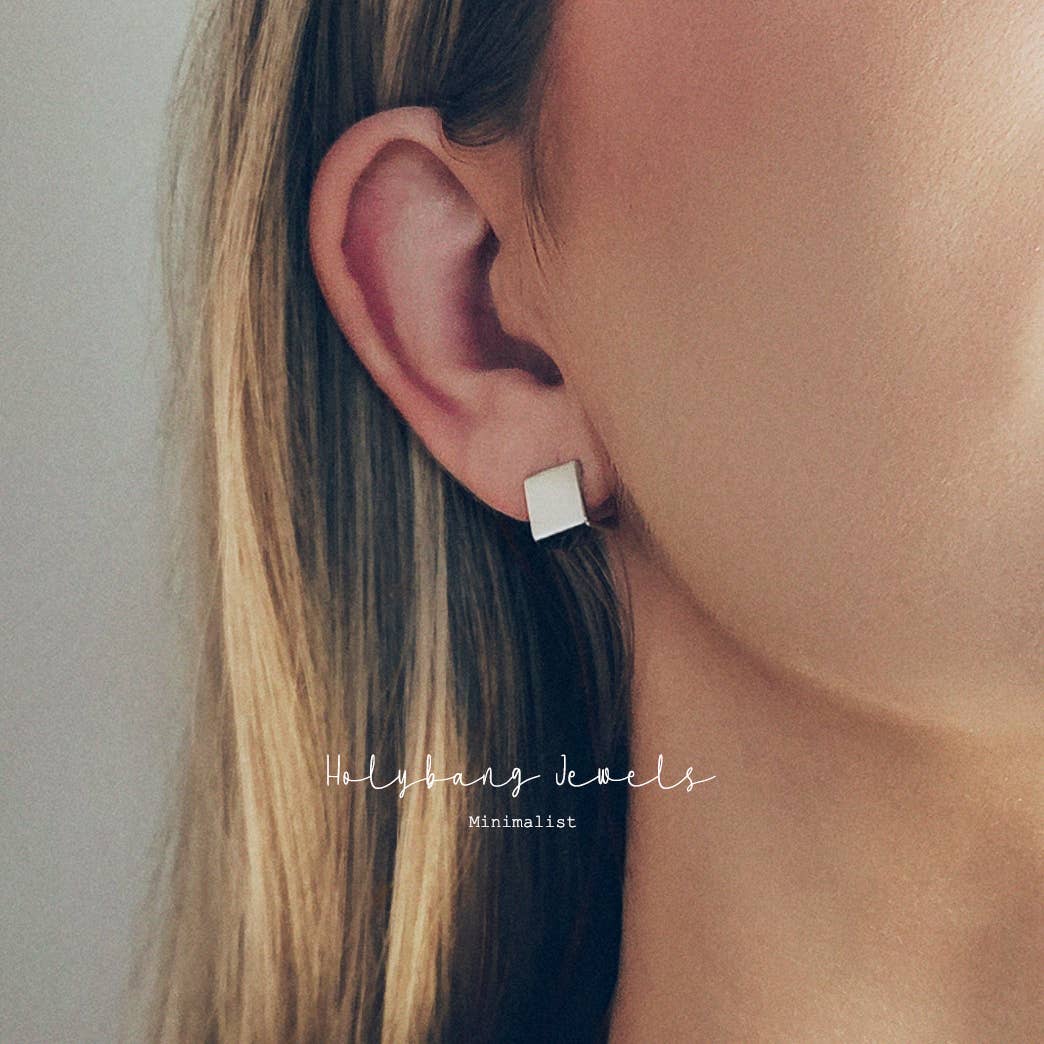SQUARE HUGGIE EARRINGS