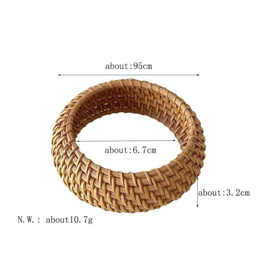 Vintage Straw Braided Round Bracelets DP25B587