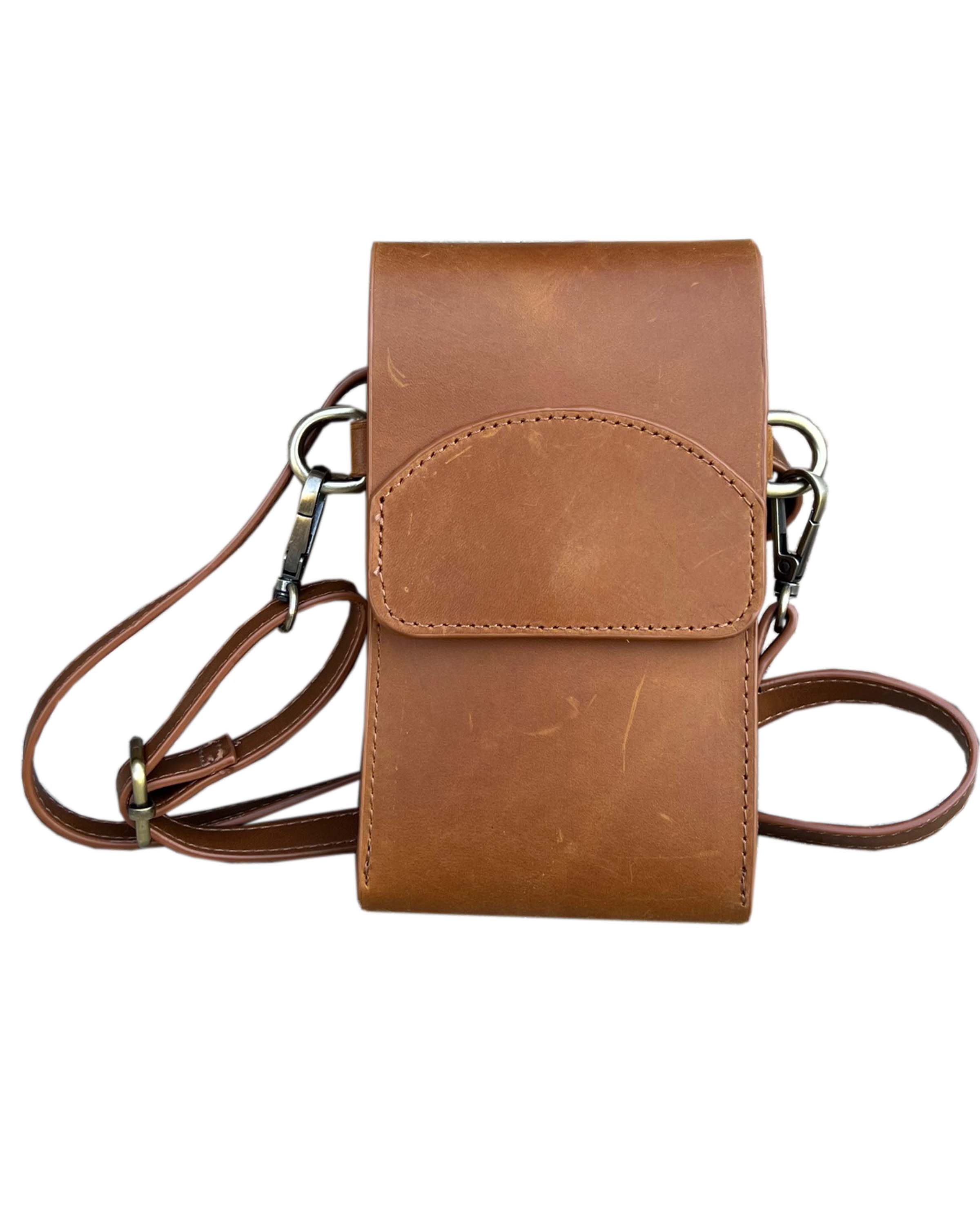 Vintage leather phone bag mini crossbody