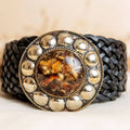 WIDE BLACK LEATHER BELT SATU