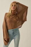 Sheer Lightweight Knit Cropped Poncho Sweater