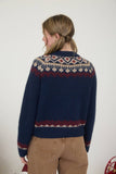 FAIRE ISLE TOGGLE BUTTON KNIT CARDIGAN SWEATER