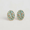 Floral Enamel Drop Earrings with Vintage Charm