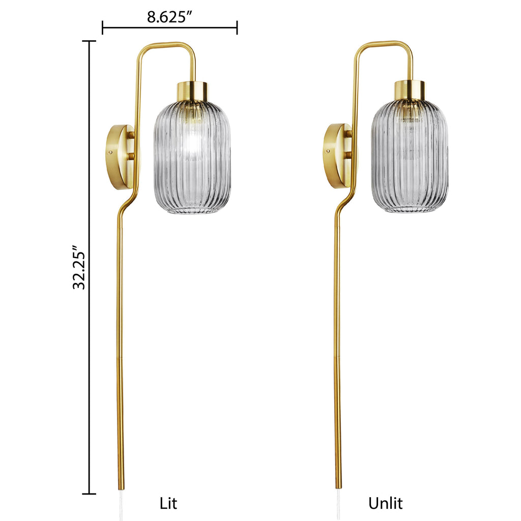 32"H Davia Retro Wall Sconce Pink, White, Smoke, or Green