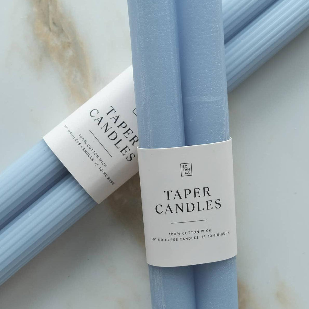 Taper Candle Pair, Cornflower Blue